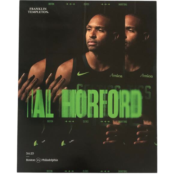 Boston Celtics v Philadelphia 76ers 3/6/2025 Lineup Roster Poster Al Horford - Picture 1 of 10